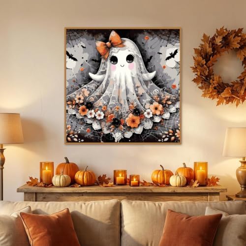 Halloween Paint by Numbers Kit for Adults,DIY Paint by Number 14x14 inch