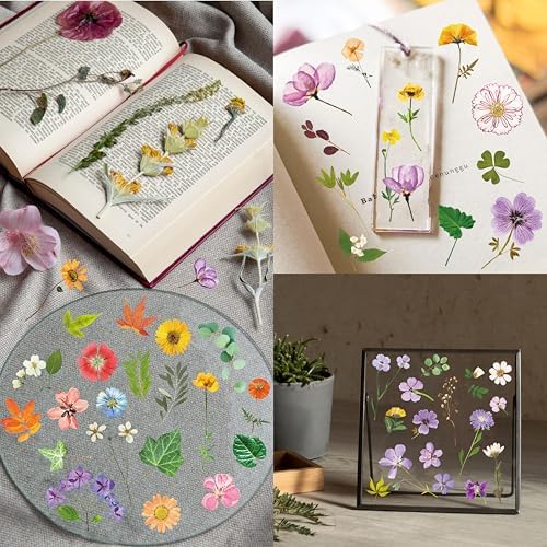 370+ PCS PVC Flower Stickers, Self-Adhesive PVC Greenery Stickers Nature Plant Decals for Scrapbook, Laptop, Journal, DIY Project, Spring Themed Party Decors