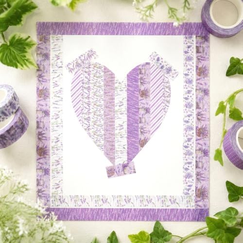 12 Rolls Floral Washi Tape Set, Purple Watercolor Flowers Design for for Journaling, Scrapbooking, DIY Craft, Planners, Gift Wrapping, Back to School Art Supplies