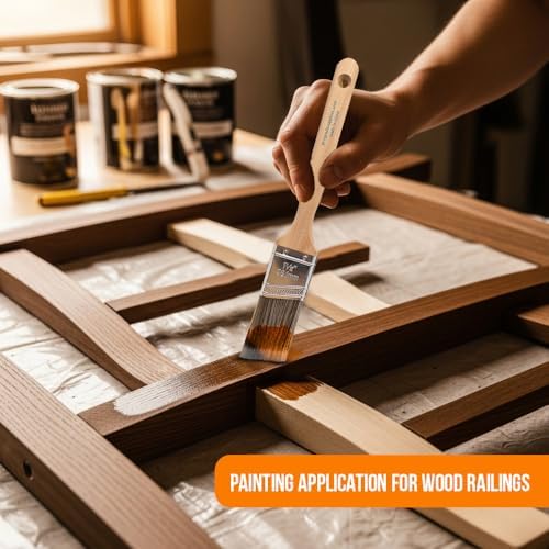 Vermeer Angled Paint Brushes, Assorted Paint Brush Set for Trim, 6 Pc | Interior & exterior | Furniture, cabinets, doors & fences | Latex & oil-based | Medium stiff bristles, softwood handles