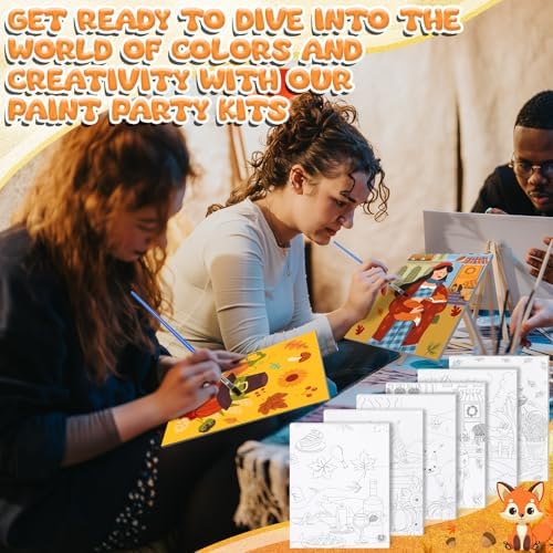 Sherr 140 Pcs 20 Set Pre Drawn Canvas Painting Kit, Autumn
