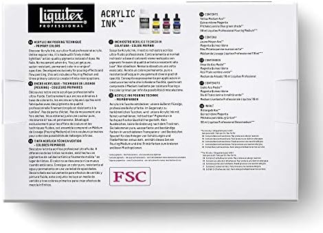Liquitex Professional Acrylic Ink, 1-oz (30ml), Pouring Technique, Primary Colors, Set of 4