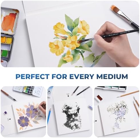 Watercolor Paper Block 8x8 Inch, Fuumuui 100% Cotton Watercolor Paper Pad of 22 Sheets, 140lb/300gsm, Acid-Free Cold Pressed Art Paper for Painting, Drawing, Art Journaling, Wet, Mixed Media