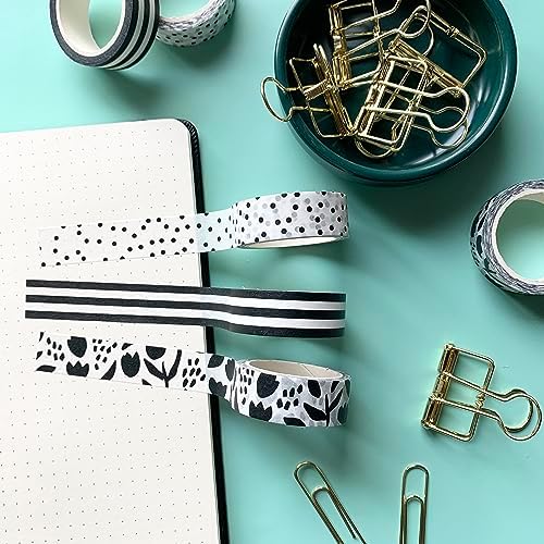 12 Rolls Washi Tape Set for Journaling, Scrapbooking & Decorative Crafts