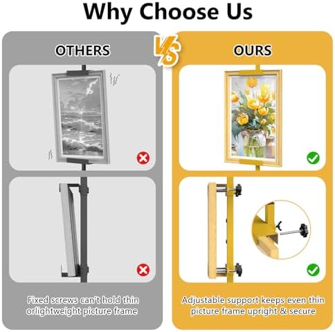 Tabletop Easel Stand Picture Easels for Display Up to 29.7" H Gold Picture Frame Stand Table Top Easel Metal Picture Easel for Photos, Painting, Artwork, Books (Base: 1.32 lbs)