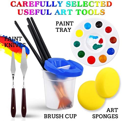 ESRICH Acrylic Paint Set, 46 Pcs Painting Supplies with Paint Brushes