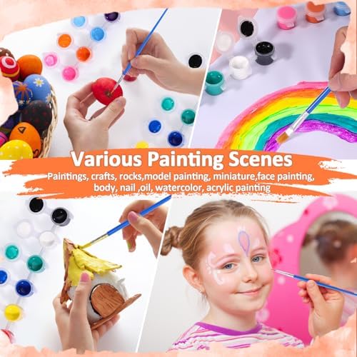 24Set Canvas and Easel for Painting, Washable Acrylic Set, 12 Color