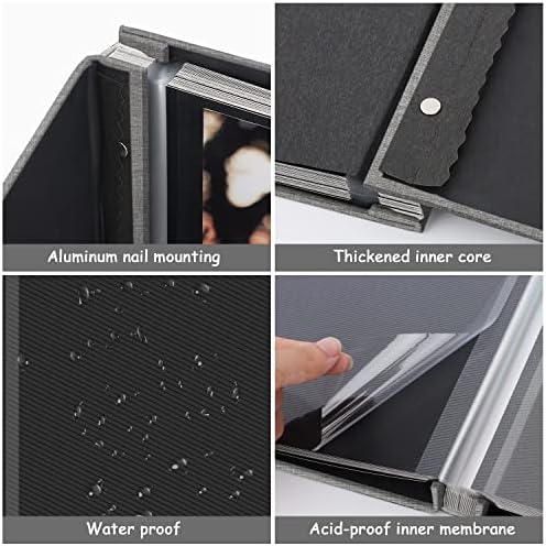 Zesthouse Photo Album Self Adhesive Pages, 60 Pages Magnetic Scrapbook Albums with Sticky Page, Photos Album Holds 8x10 & 5X7 & 4x6 & 6x8 & 3x5, Large Picture Book Ideal Gift for Family Wedding Baby