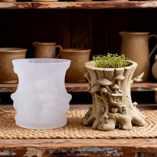 Resin Mushroom Molds, Silicone Tree Stump Mold for Epoxy, Concrete