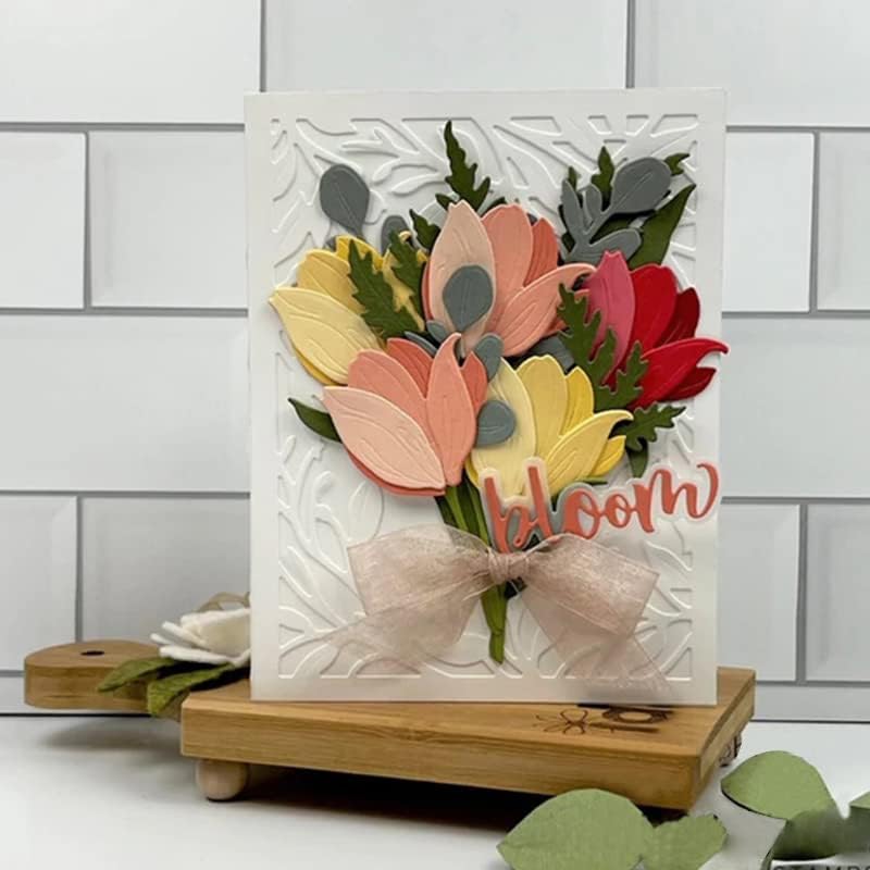 Lapoo 3D Backgrounds Frame Metal Cutting Die for Scrapbooking, New Cutting Dies DIY Album Card Making Decor Paper Craft Metal Die Cuts Party Wedding Decorations (Background Frame 5.5 x 4.3 in)