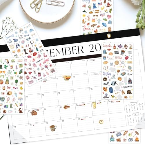 Seasonal Planner Stickers, 310+ Monthly Calendar Designs on 6 Sheets