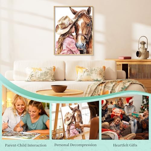 Paint by Numbers Kit for Adults, Horse DIY Painting Kit, 16x20 Inch