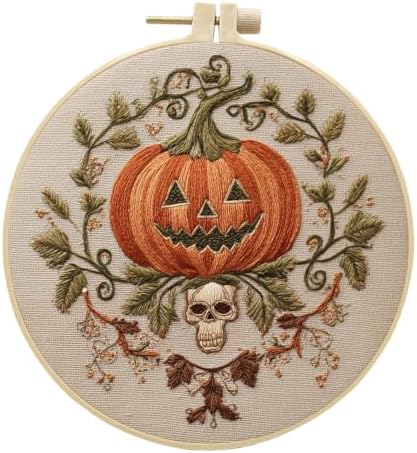 Embroidery Kit for Beginners & Adults with Pumpkin Pattern