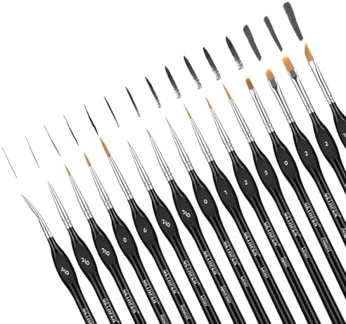 GETHPEN Miniature Paint Brushes, Micro Detail Paint Brush Set, 15pcs