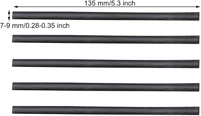 MyLifeUNIT Vine Charcoal Sticks, Willow Sketch Charcoal Pencils for Drawing, Pack of 25 (7-9 MM Dia)