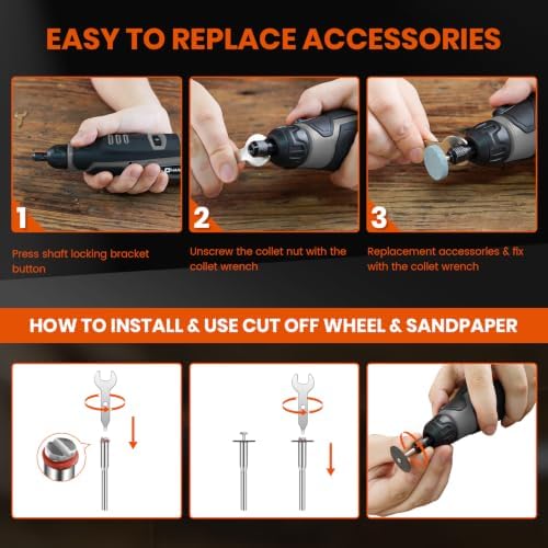 HARDELL 12V Cordless Rotary Tool Kit 6-Speed 30000RPM Rotary 94 Accessories