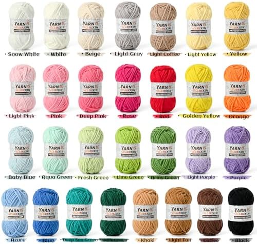 Lime Green Soft Chenille Yarn for Crocheting, Fluffy Chunky Crochet Yarn for Baby Blanket, (3.52oz/131yds) Fuzzy Velvet Yarn for Amigurumi&DIY Puzzle、Crafts、Scarf