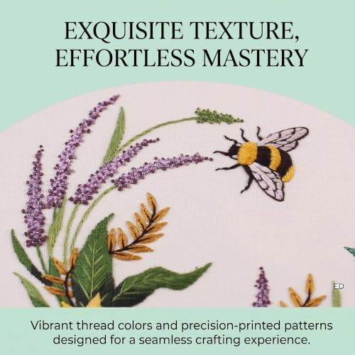 Harimau Beginner Adult Embroidery Kit, All-in-One Starter Pack with 3 Patterns, 3 Hoops, Scissors, Needles, Instruction Manual & Stitching Video Guides
