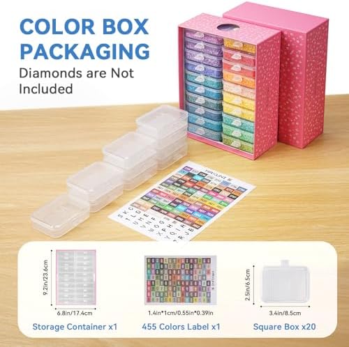 20pcs Diamond Sorting Tray - Diamond Art Storage Tray with Lids, 2-in-1 Stackable Diamond Painting Accessories for 5D Art Beads Storage & Line-Up (Pack of 2)