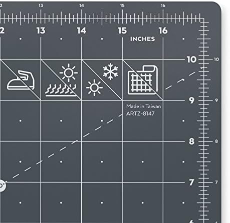Arteza Self Healing Rotary Cutting Mat, 12"x18" with Grid & Non Slip Surface for Fabric, Paper, Vinyl, Plastic, Eco Friendly, Durable & Flexible, Great for Crafts, Quilting, Sewing, Scrapbooking