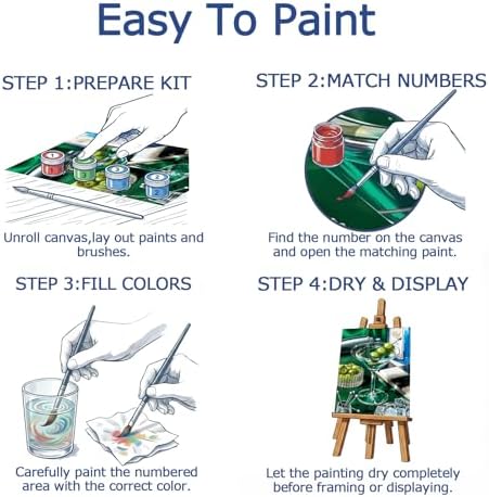 AuraDraw Cocktail Glass Paint by Numbers Kit for Adults Beginner - Painting by Numbers - DIY Acrylic Paint Kit for Home Wall Decor Without Frame 16X20 inch