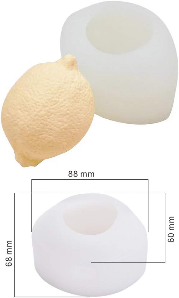 MoldFun 3D Lemon Silicone Soap Mold for Homemade Soap Making, Chocolate Mousse Cake Pastry Baking, Candle, Lotion Bar, Bath Bomb, Plaster of Paris Mold