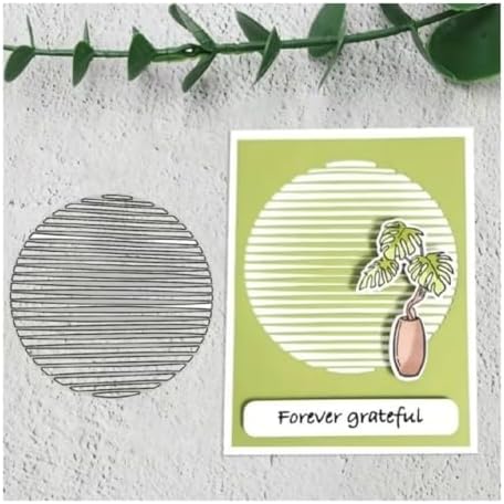 Cutting Dies Metal Stencils Scrapbooking Tools DIY Embossing Template for Paper Card Making Album Arts Crafts Supplies (Round Stripe Frame-10x10cm)