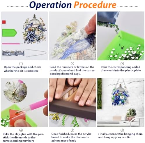 Koikify Floral Dragonfly Diamond Painting Pendant Kit for Adults
