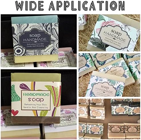 PH PandaHall 90pcs Vintage Flower Wrapper Tape, 9 Styles Handmade Crafts Band Label Paper Tape Wrap Label Tape Vertical Tag Sleeves Covers for Handmade Soap Lotion Bar Bath Gift Wrapping 8.2x1.9 inch