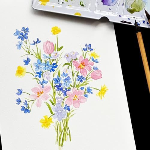 Mini Portable Handmade Artist Watercolor Paint,6 Colors Solid Watercolor
