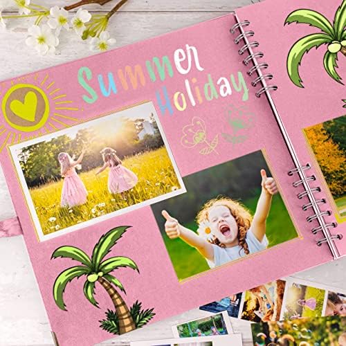 Bstorify Square Scrapbook Photo Albums 80 Pages (11 x 11 Inch) Pink | Hardcover with Thick 200 GSM Kraft Paper, Ideal for Your Scrapbooking Albums, Art & Craft Projects (Pink, 11 x 11 Inch)