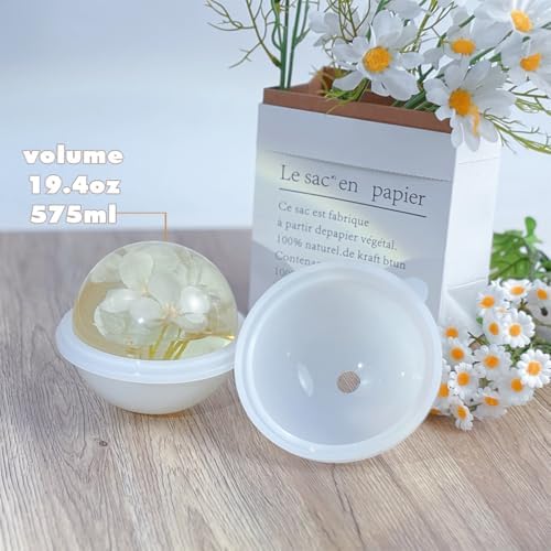 FUNSHOWCASE Sphere Resin Epoxy Silicone Molds for Jewelry Casting, Candle Making, Wax, Homemade Soap, Bath Bomb Craft Assorted Size 8-Count