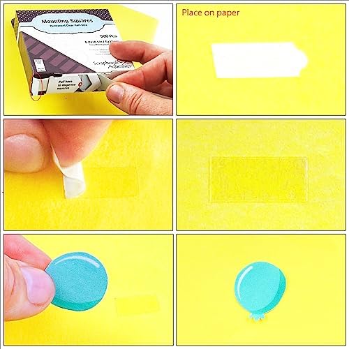 Scrapbook Adhesives by 3L Scrapbook Adhesives Mounting Squares, 500 pcs (0.24X 0.5 inch) Clear