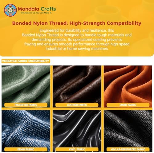 Mandala Crafts Size 138 420D T135 Taupe Bonded Nylon Thread, 1250 YDs