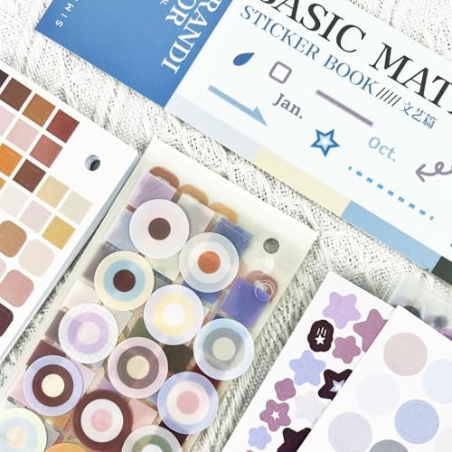 Prstincol Cute Sticker Book,30 Sheets Glitter Aesthetic Decorative Stickers for Scrapbooking,Stars Heart Letter Glitter Self-Adhesive Stickers for Photocards, Journal,scrapbook(Lightly Salted)