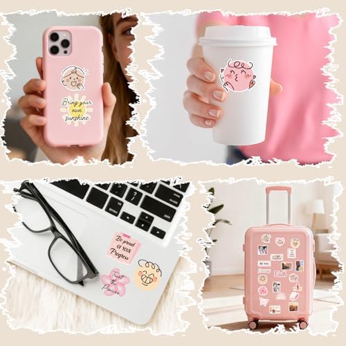 Pink Vision Board Supplies - 50 Pcs Travel Scrapbook Stickers