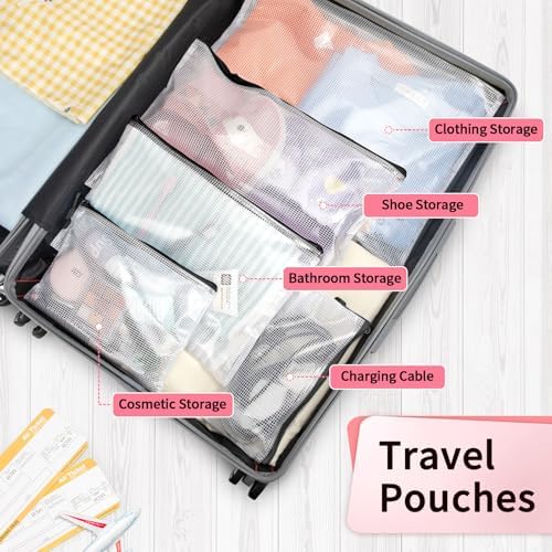 Umriox Black A3 A4 Mesh Zipper Storage Bags, 24 Pack File Organizer Pouches