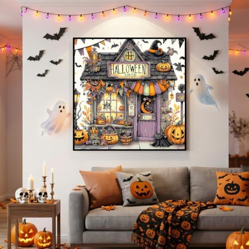 Halloween Paint by Numbers Kit for Adults,Shop Paint by Number 14x14 inch