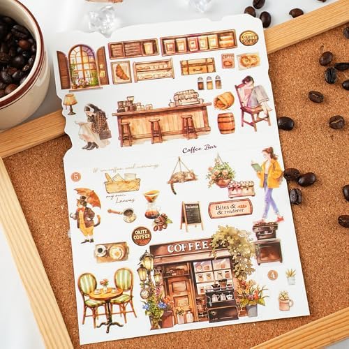 PET Tape Stickers for Journaling Supplies,Natural Scene Scrapbook Stickers