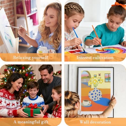 Amaieuin 6 Pack Paint by Numbers Kit for Adults Beginner,Paint by Number Adult,Easy Adult Paint by Numbers for Home Decor Gift 12x8in
