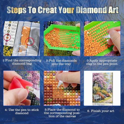 JOOZ 5D Landscape Diamond Painting Kits for Adults with Frame, 8x12 Inch