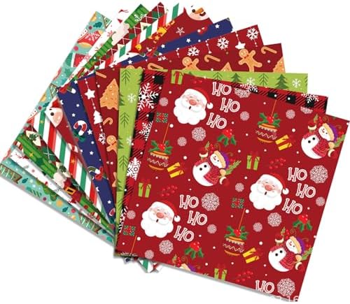 12in Christmas Decoupage Scrapbooking Paper Pad - 24 Sheets Xmas Decal Patterns Designed Material for Cardstock DIY Crafts Journals Folded Origami Gift Wrapping Supplies
