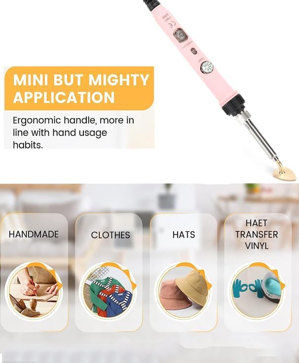 Arokimi Mini Iron, 80W Small Tiny Iron for Crafts Patches Hats (Pink)
