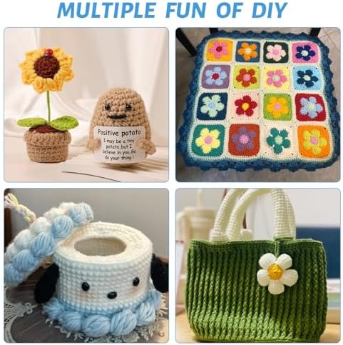 2 Packs Plush Chenille Chunky Crochet Yarn - Baby Yarn for Crocheting Soft - Velvet Yarns Knitting for Blankets Crafts - Fluffy Amigurumi Yarns 100g/131yds (2 Light Khaki)