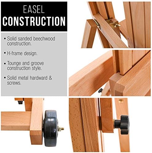 U.S. Art Supply Master Multi-Function Studio Artist Wooden Floor Easel