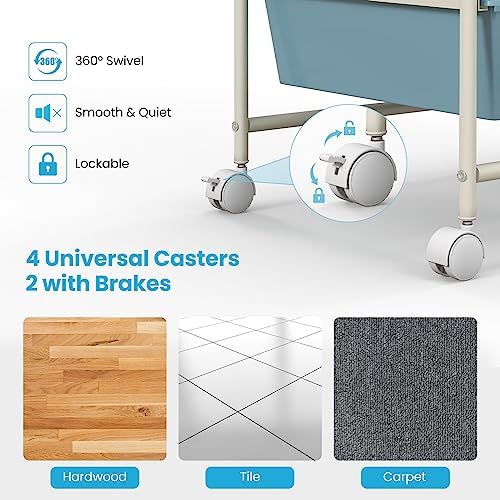 Giantex 15 Drawers Rolling Cart, Classroom Organizers, Storage Cart with Wheels, for Teacher Office Home School Supplies Tool Craft Art Paper