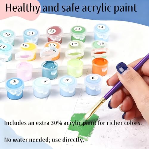 payjik Paint by Numbers Kit for Adults, Complete DIY Painting on 16x20 Inch Canvas, Beginner-Friendly Oil Art for Home Wall Decor, Relaxing Creative Gift for Women and Men