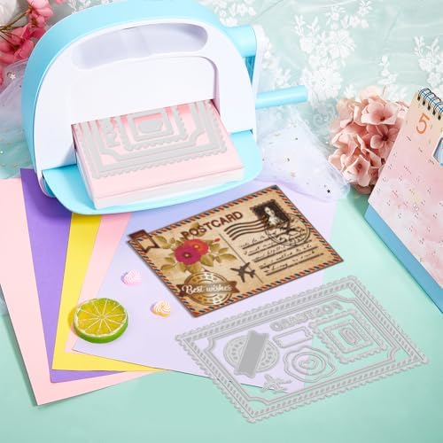 GLOBLELAND Postcard Cutting Dies for Card Making Postage Envelope Cut Die for DIY Scrapbooking Journal Embossing Paper Craft Decor