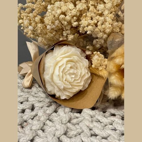 2 Pack 3.14 inch Peony Candle Molds Set - Large & Medium 2.55inch Silicone Mold for Soap Candle Making, 3D Flower Reusable Silicone Molds(Peony 2 Pack)