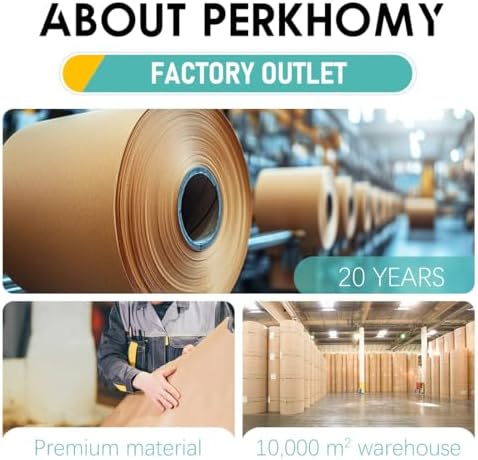 PerkHomy 36" x 2,400" (200') Brown Kraft Paper Roll for Craft Bulletin Board Paper Art Table Covering Crafting Gift Wrapping Bouquet Packing Parcel 70GSM 50LB (Brown, 36" x 200') (Pack of 2)